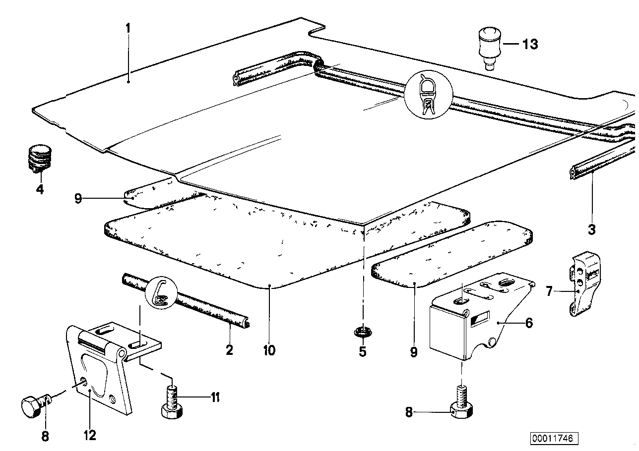 Genuine BMW 41611870532 E23 Hinge (Inc. 730, 745i & 728iS)