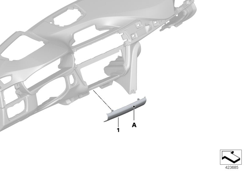 Genuine BMW 51457989743 TriCover, Center Console, Leather OPALWEISS (Inc. 435dX, 418i & 440i)