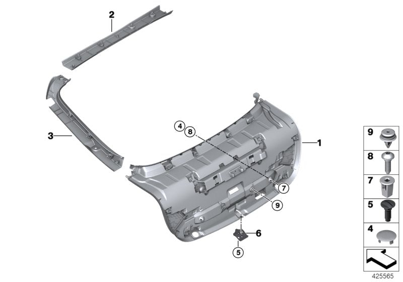 Genuine BMW 51497365860 Trim Panel, Trunk Lid, Center SCHWARZ (Inc. 435iX, 420iX & 435i)