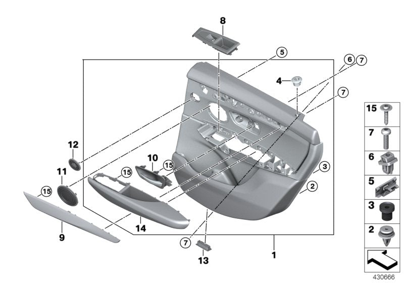 Genuine BMW 51427405007 Door Trim Panel, Rear, Left CANBERRABEIGE (Inc. 220d, 218dX & 216i)