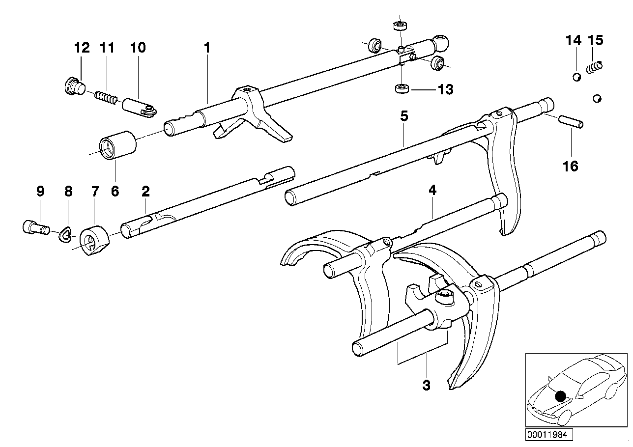 Genuine BMW 23311228270 E24 E28 E34 Shifting Rod 5St And Reverse Gear (Inc. M5 3.6, M5 & M635CSi)