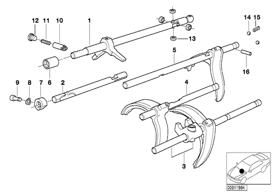 Genuine BMW 23311228270 E24 E28 E34 Shifting Rod 5St And Reverse Gear (Inc. M5 3.6, M5 & M635CSi)