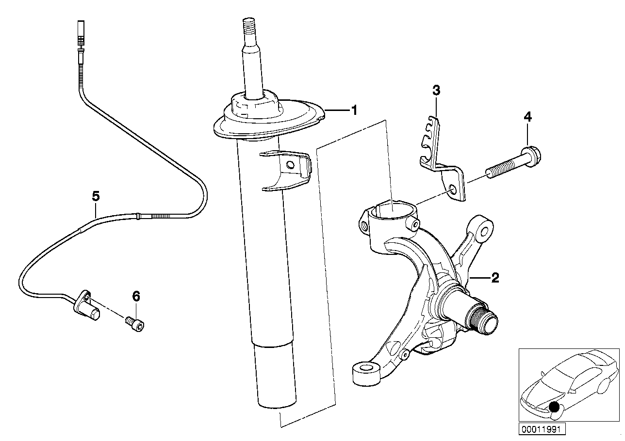 Genuine BMW 31316759096 E46 Front Right Spring Strut (Inc. 318ti, 316i 1.9 & 316ti)