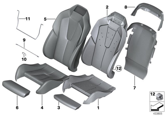 Genuine BMW 52108055494 Pad, Climate, Thigh Bolster CIS (Inc. M6)
