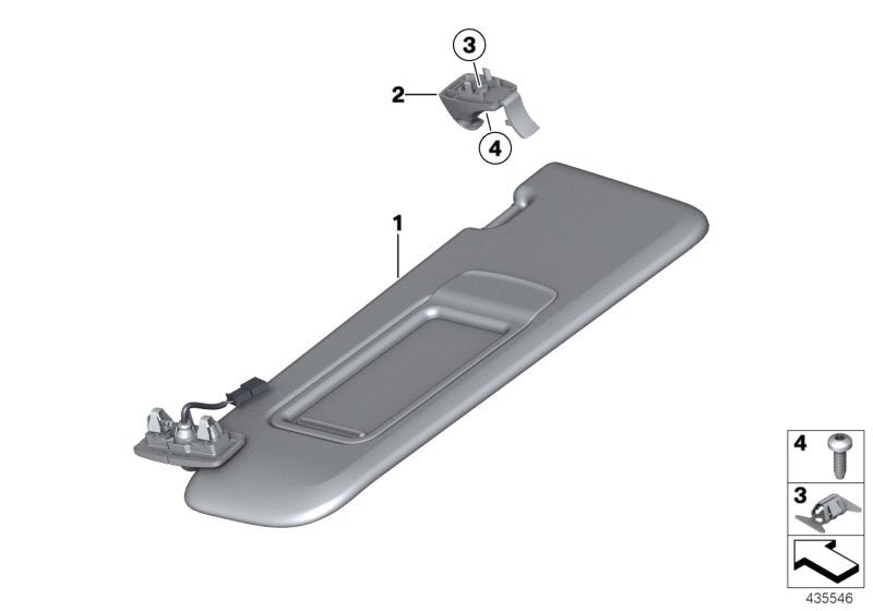 Genuine BMW 51167486759 F25 F26 Sun Visor Bracket SAVANNABEIGE (Inc. X4 35dX & X3)