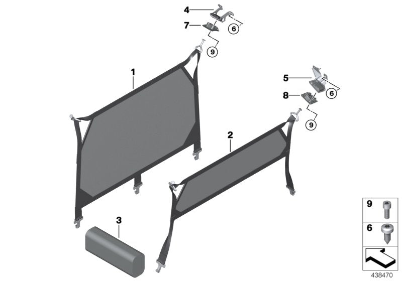Genuine BMW 51477399195 Luggage Partition Net, Front SCHWARZ (Inc. X1)
