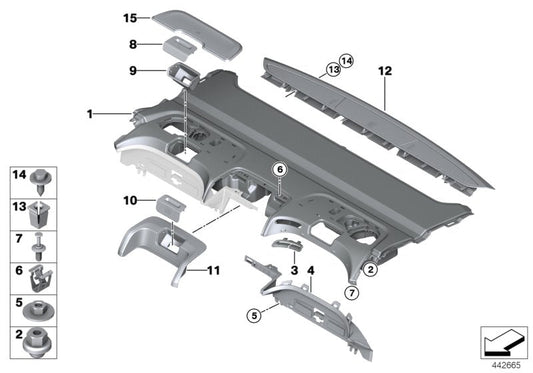 Genuine BMW 51467411950 G11 Rear Window Shelf In Alcantara ANTHRAZIT (Inc. 745eX, 740dX & 740eX)