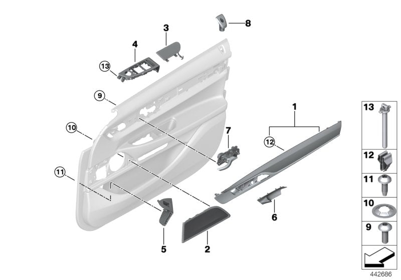 Genuine BMW 51418077764 G11 Trim, Door, Piano Varnish, Front Right BLACK (Inc. 730Ld, 750Li & 745e)