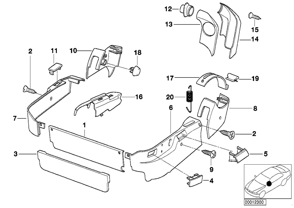 Genuine BMW 52108128309 E31 Covering Left (Inc. 840i, 840Ci & 850Ci)