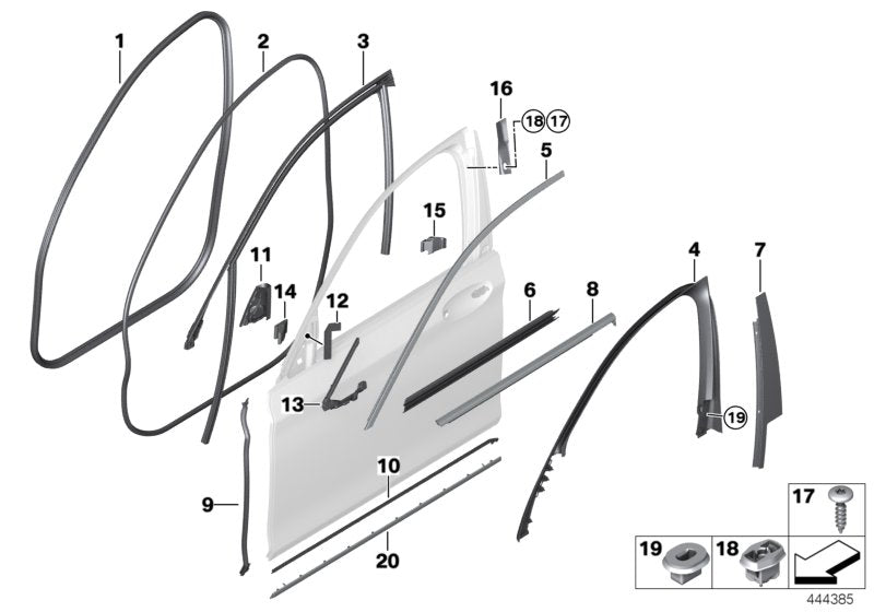 Genuine BMW 51339481272 G11 Right Window Guide (Inc. 740e, 750LiX 4.4 & 740eX)