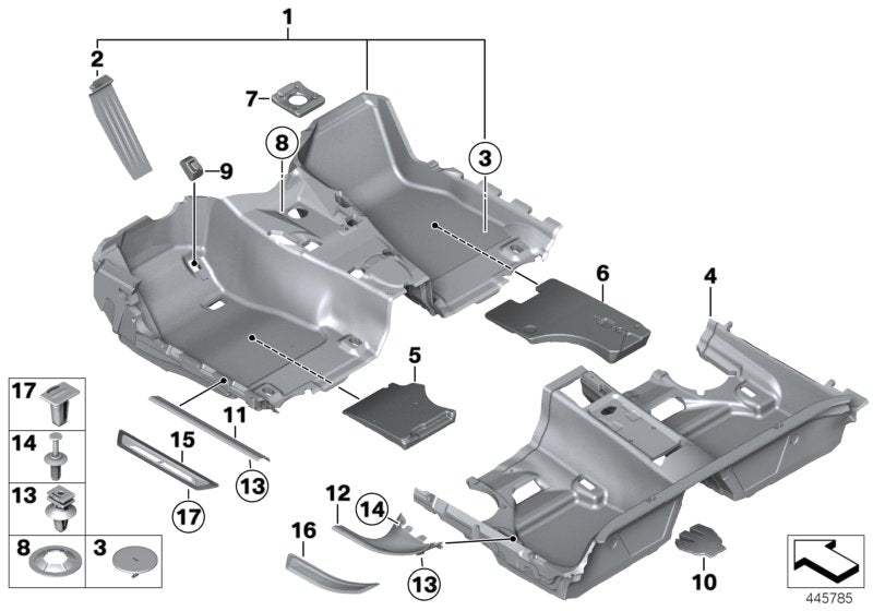 Genuine BMW 51477302879 F20 Foot Rest OYSTER (Inc. 116d, 218i & 114i)