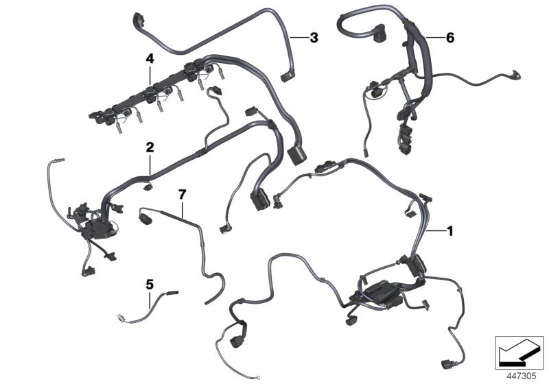 Genuine BMW 12518647878 F15 Wiring Harness, Eng. Sensoric Module 1 (Inc. X5 40eX)