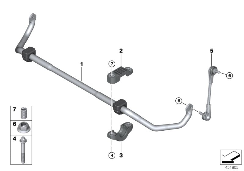 Genuine BMW 31306873462 G30 G16 Stabilizer Front With Rubber Mounting (Inc. 520i 1.6, 840i & 518d)