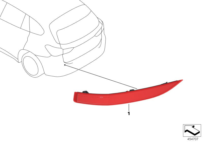 Genuine BMW 63149479080 Reflector, Rear Right (Inc. X1)
