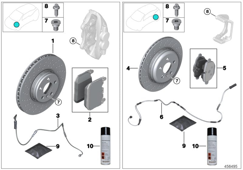 Genuine BMW 34212284804 Carbon Ceramic Brake Rotor, Right 396X26mm (Inc. M5 & M6)