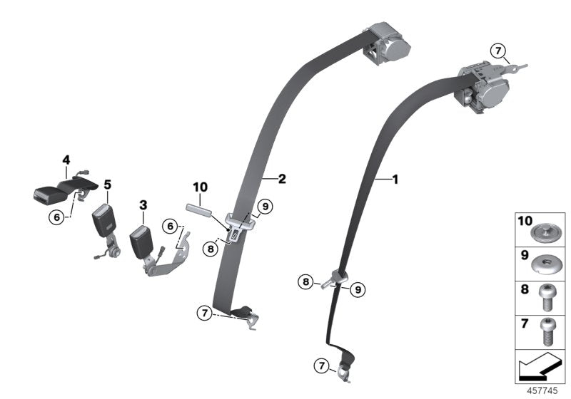 Genuine BMW 72117434183 G11 Top Belt, Rear Outside ELFENBEINWEISS (Inc. 740e, 740i & 730i)