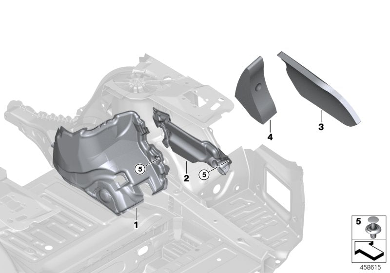 Genuine BMW 51487344682 G11 Noise Insulation, Whlhousing, Trunk, Ri (Inc. M760iX, M760LiX & 745Le)