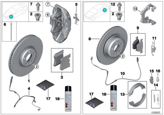 Genuine BMW 34116898728 E70 E71 Brake Disc, Lightweight,Ventilated,Right 395X36 (Inc. X5 M & X6 M)