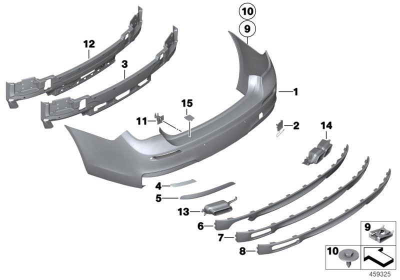Genuine BMW 51122163616 Set Of Mounts For Pdc Sensor, Rear M - PDC (Inc. 750LdX, 730d & Hybrid 7L)