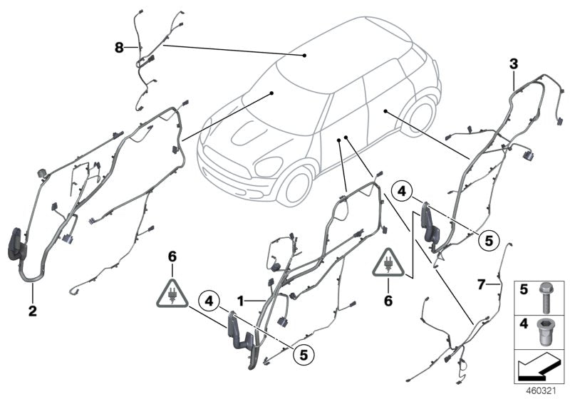 Genuine BMW 61129352564 Driver's Side Door Cable Harness (Inc. Cooper S ALL4, Cooper S & JCW)
