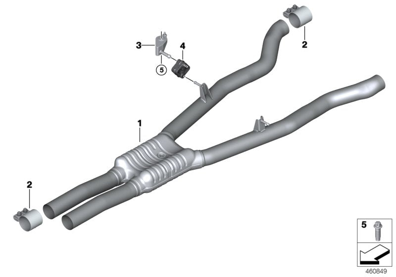 Genuine BMW 18308744195 Center Muffler (Inc. 750iX & 750LiX)