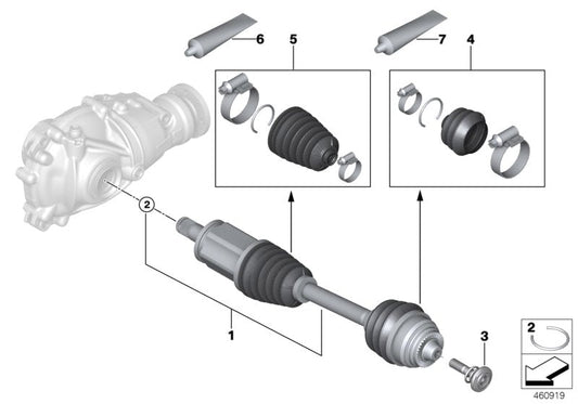 Genuine BMW 31608488705 G21 G20 G01 Repair Kit Bellows, Exterior (Inc. X3 20iX, 330iX & M340iX)