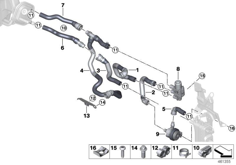 Genuine BMW 64219361962 Hose Clamp (Inc. 330e)