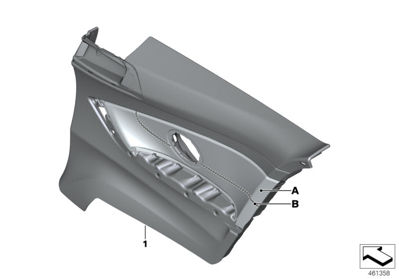 Genuine BMW 51437989854 Lateral Trim Panel Leather Rear Right INDIVIDUAL (Inc. M4)