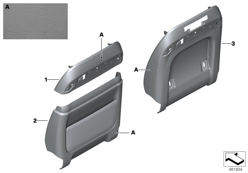 Genuine BMW 52107989907 Rear Panel Seat Leather INDIVIDUAL (Inc. 730LdX, 730Li & 740LeX)