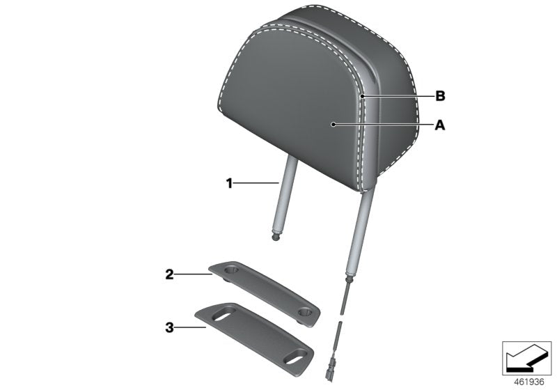 Genuine BMW 52107990287 G11 Cover, Head Restraint, Comfort Seat CARAMEL (Inc. M760LiX, 740Li & 730d)