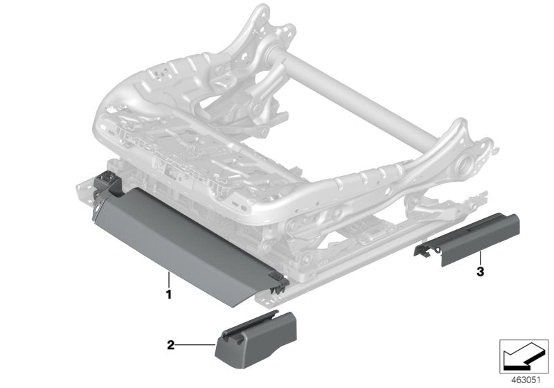Genuine BMW 52107991146 Cover, Seat Rail, Front Right RAUCHWEISS (Inc. 745eX, 750Li & 740Li)