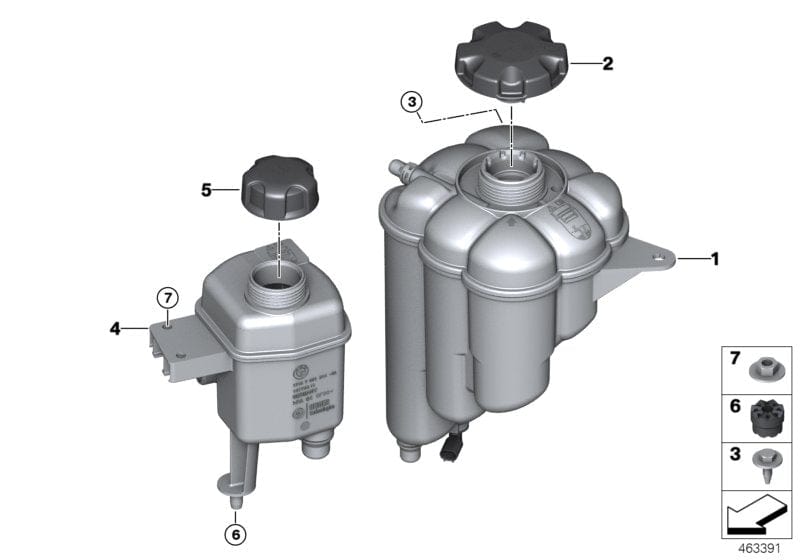 Genuine BMW 17137591214 F15 E72 Expansion Tank (Inc. X5 40eX & Hybrid X6)