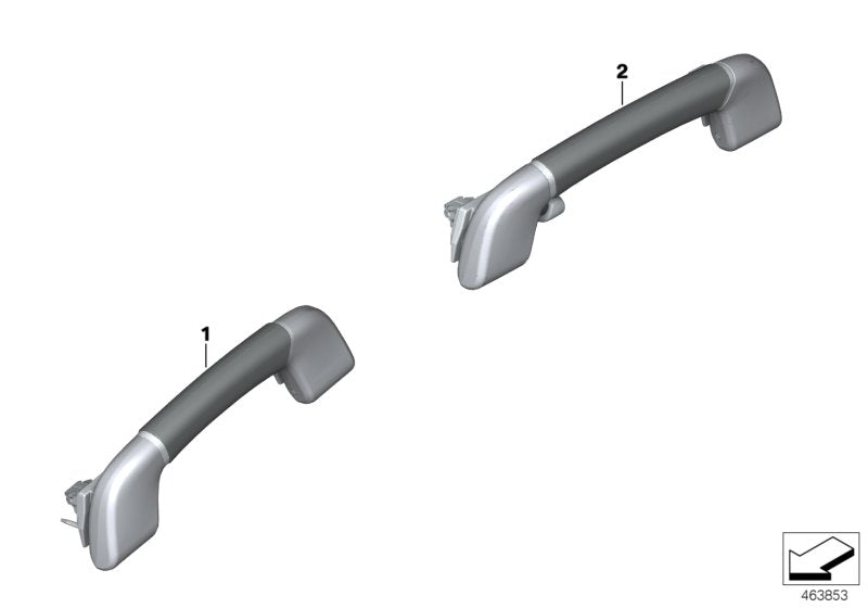 Genuine BMW 51167989524 G11 Grab Handle Piano Varnish Front RAUCHWEISS (Inc. 740LeX, 740Li & 740eX)