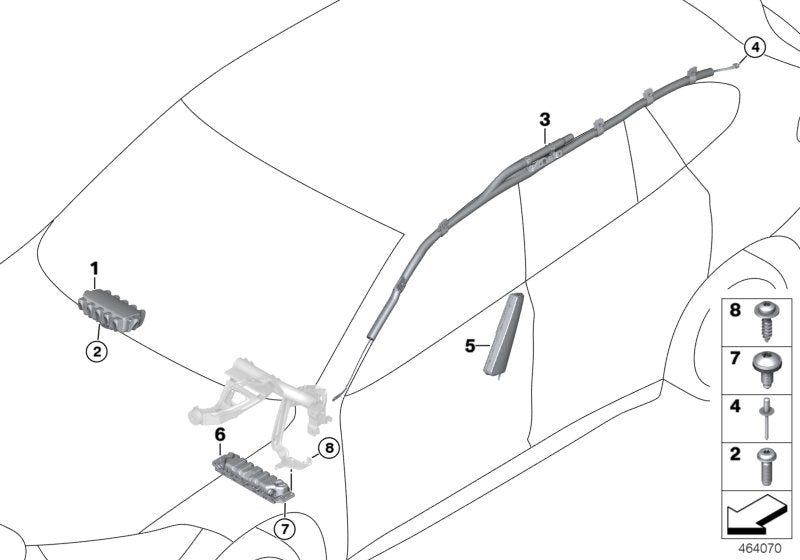 Genuine BMW 72127421137 F39 Head Airbag, Left (Inc. X2)