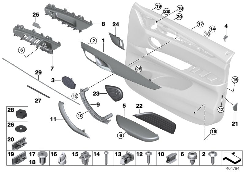 Genuine BMW 51427356153 F15 F16 Left Handle ELFENBEINWEISS (Inc. X5 & X6 M50dX)