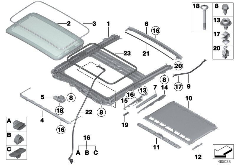 Genuine BMW 54107288237 F21 F20 Supended Headliner OYSTER (Inc. M240i, 220i & 118d)