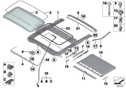 Genuine BMW 54107288237 F21 F20 Supended Headliner OYSTER (Inc. M240i, 220i & 118d)