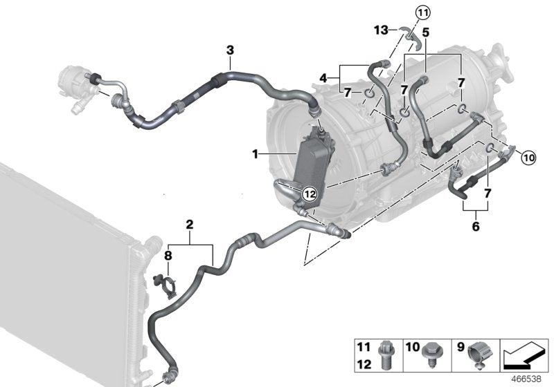 Genuine BMW 17228644295 Bracket For Transmission Oil Cooler (Inc. 330e)