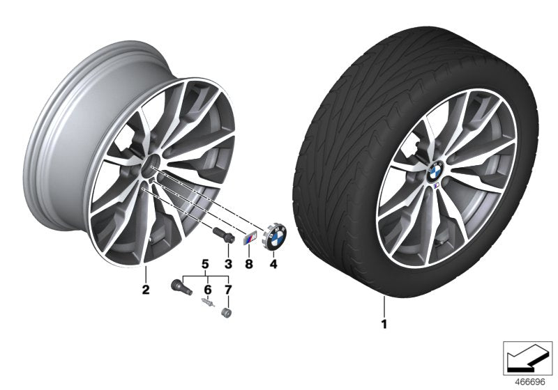 Genuine BMW 36117854209 F25 F26 Light Alloy Rim Ferricgrey 10JX20 ET:51 (Inc. X3)