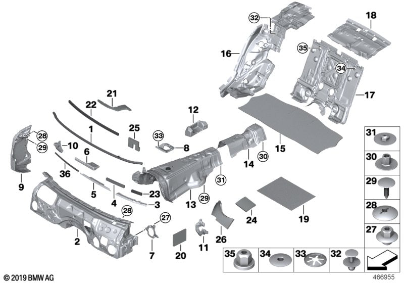 Genuine BMW 51487343460 G11 Right Lower B-Column Sound Insulation (Inc. 740e, 740LiX & 740Li)