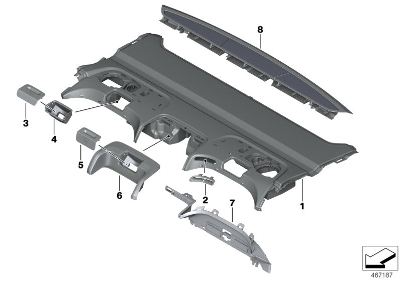 Genuine BMW 51467990224 G11 TriCover, Armrest, Upper RAUCHWEIß (Inc. 730Ld, 730LdX & 730d)