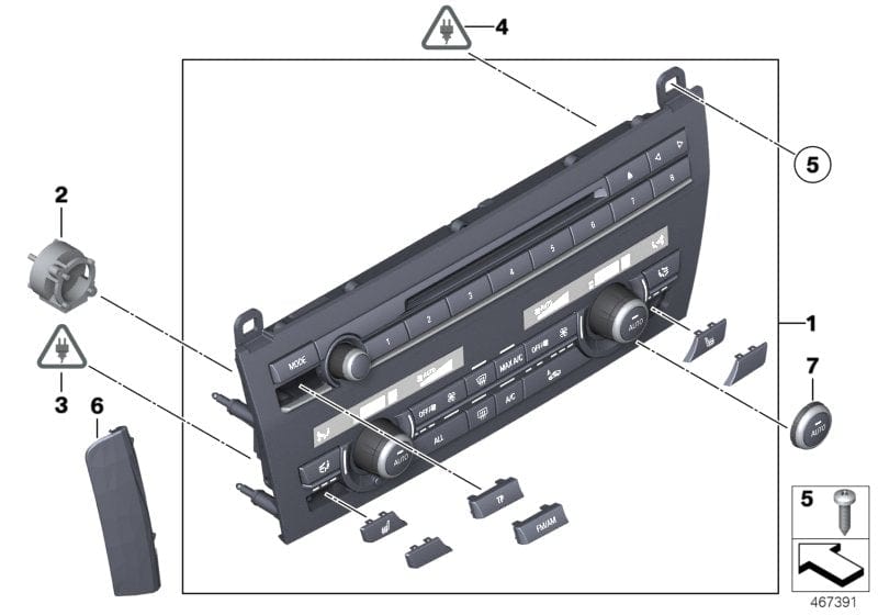 Genuine BMW 61319328419 Rep. Kit For Radio/Climate Cont. Panel (Inc. 550iX, 528i & 550iX 4.0)
