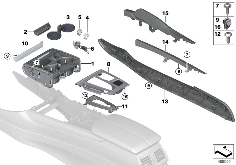 Genuine BMW 51169285094 F15 Trim Panel, Center Console, Right MOKKA (Inc. X5)