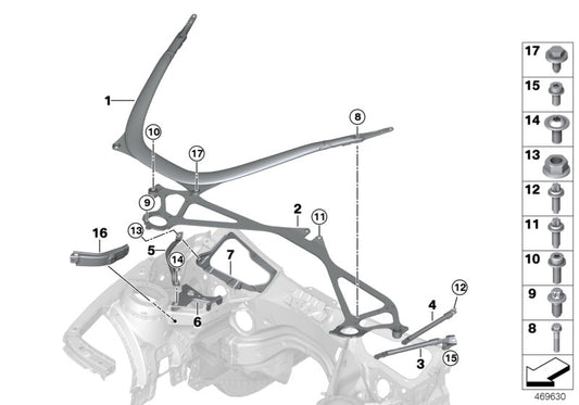 Genuine BMW 31122284857 Extension, Strut Tower Brace, Left | ML Performance UK Car Parts