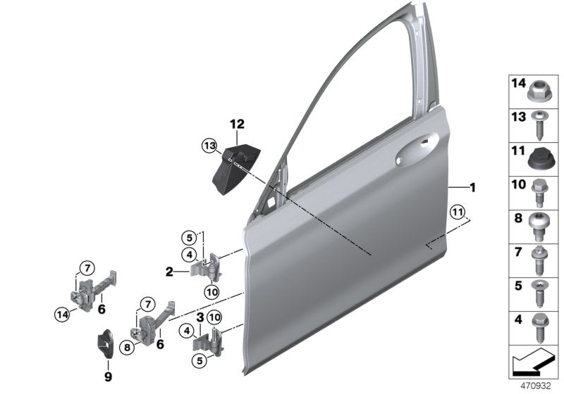 Genuine BMW 51217341030 G30 F90 G31 Front Door Brake (Inc. M550iX, 520i 1.6 & M550dX)