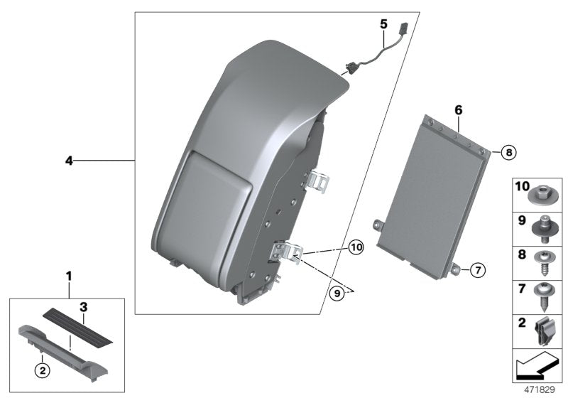 Genuine BMW 51166820312 Top Rear Console COGNAC (Inc. Alpina B7, 730LdX & 740LiX)