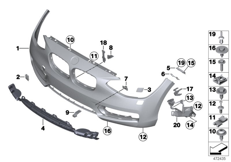 Genuine BMW 51117318301 F21 F20 Support, Center (Inc. 125d, M135i & 116d ed)