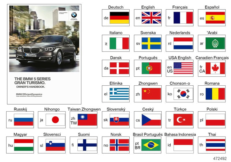 Genuine BMW 01402972554 Owner's Manual ENUS (Inc. 535i, 550i & 535iX)