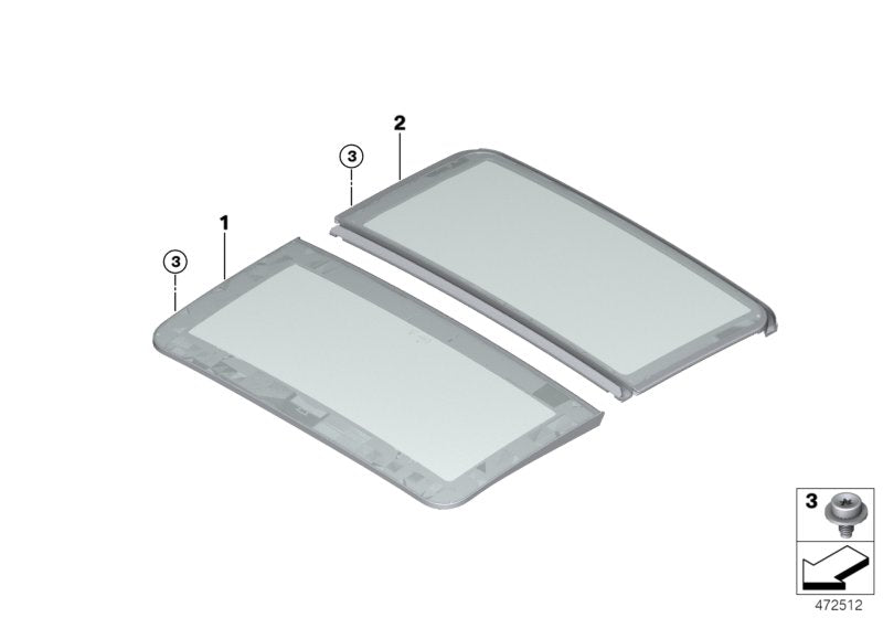 Genuine BMW 54107481646 F39 Glass Cover, Front (Inc. X2)