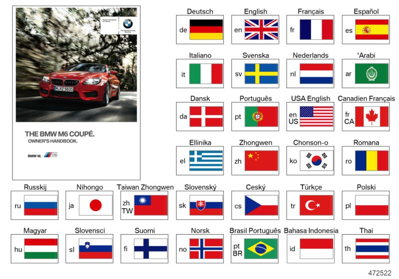 Genuine BMW 01402926041 Owner's Manual For M6 EN US (Inc. M6)